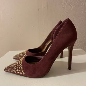 BCBGMAXAZRIA Maroon Suede Pumps (Gently Used) Size 6